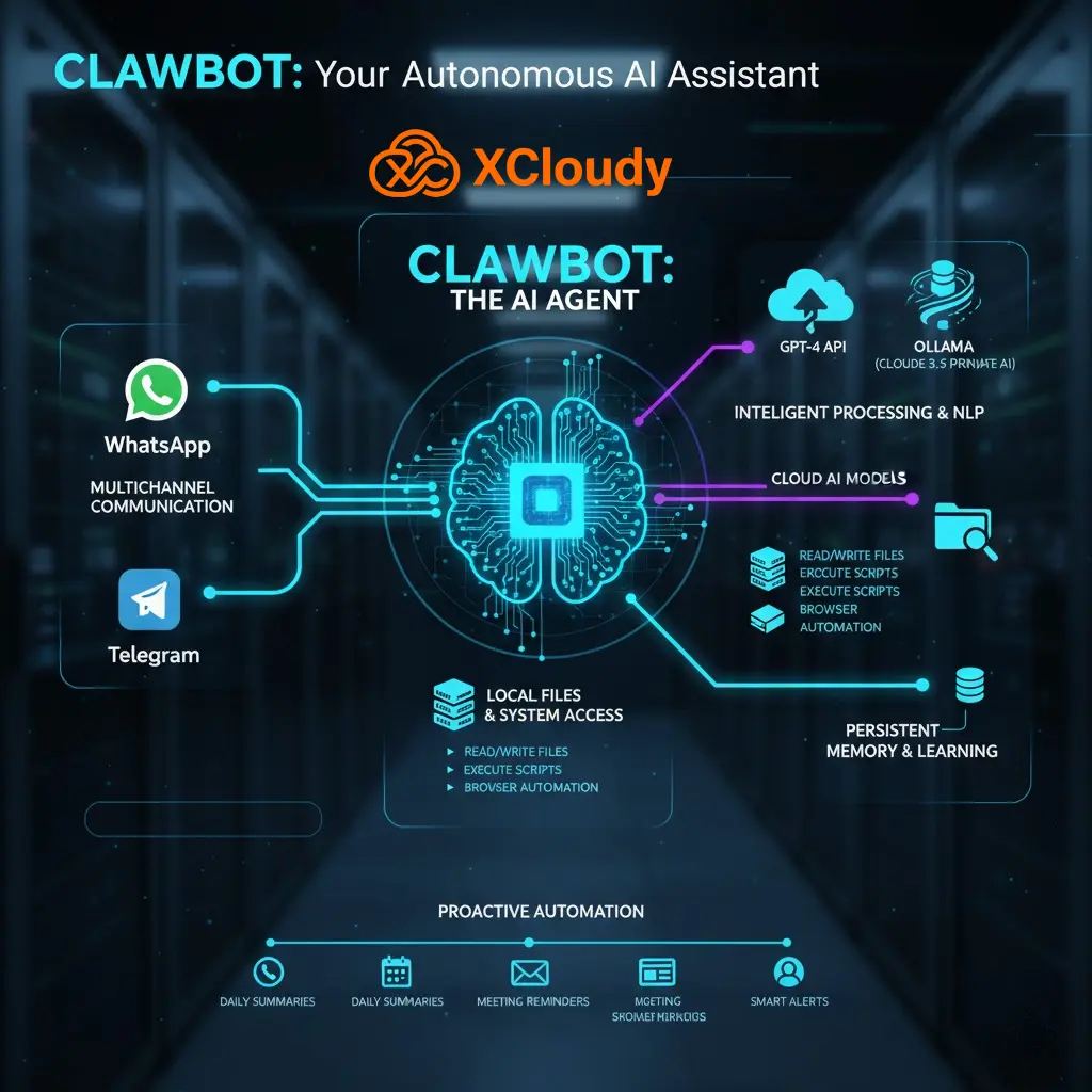 Clawdbot conectando WhatsApp, Cloud y Archivos Locales